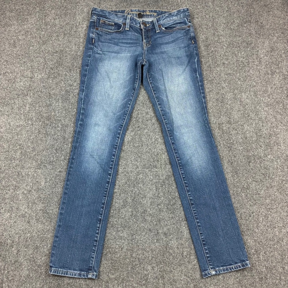 Gap Premium Skinny Jeans Womens 4/27R Medium Wash Low Rise Denim Blue Z92-25